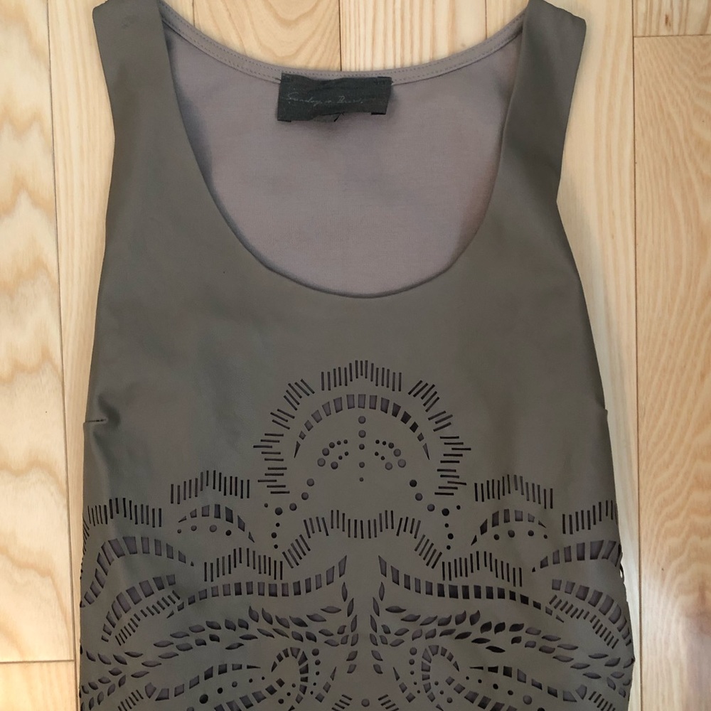 Anthropologie Faux Leather Tank Top - Picture 4 of 6